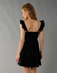 AE Square Neck Ruffle Tiered Mini Dress