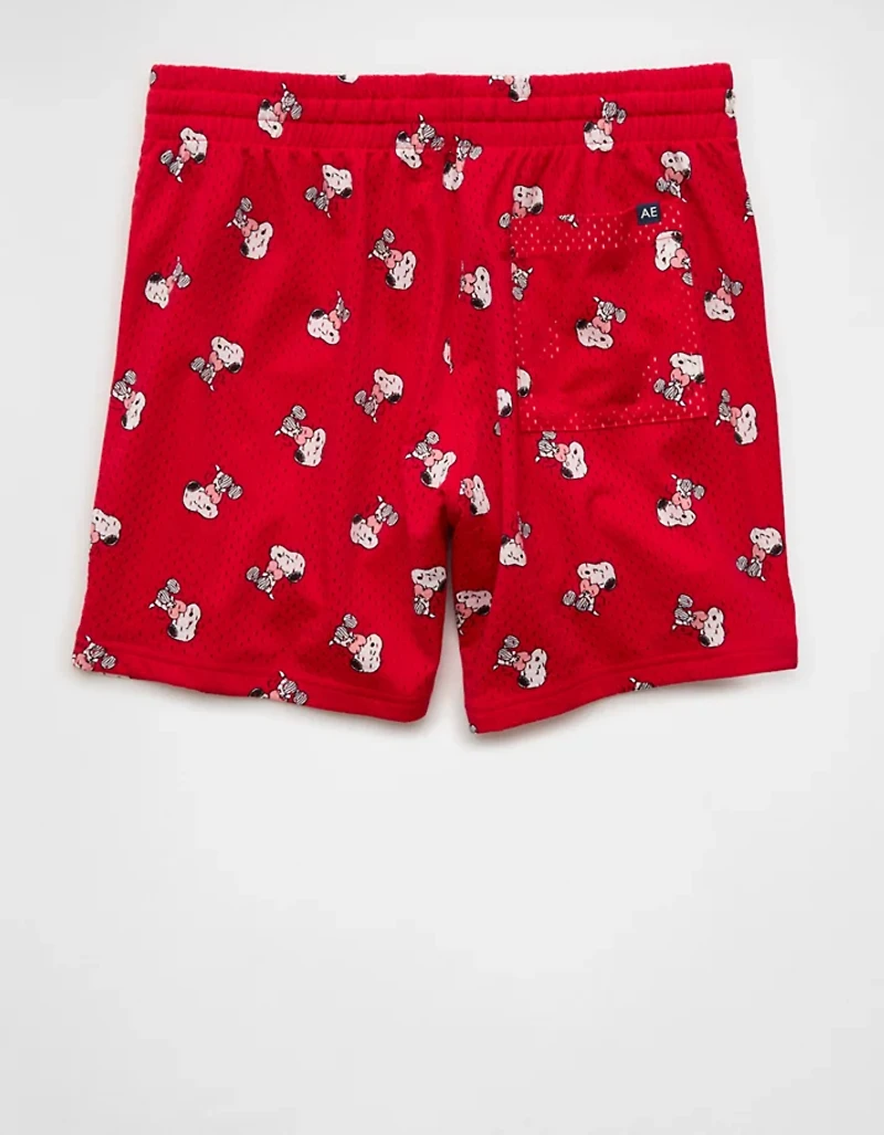 AE Snoopy Valentine's Day 6" Mesh Lounge Short