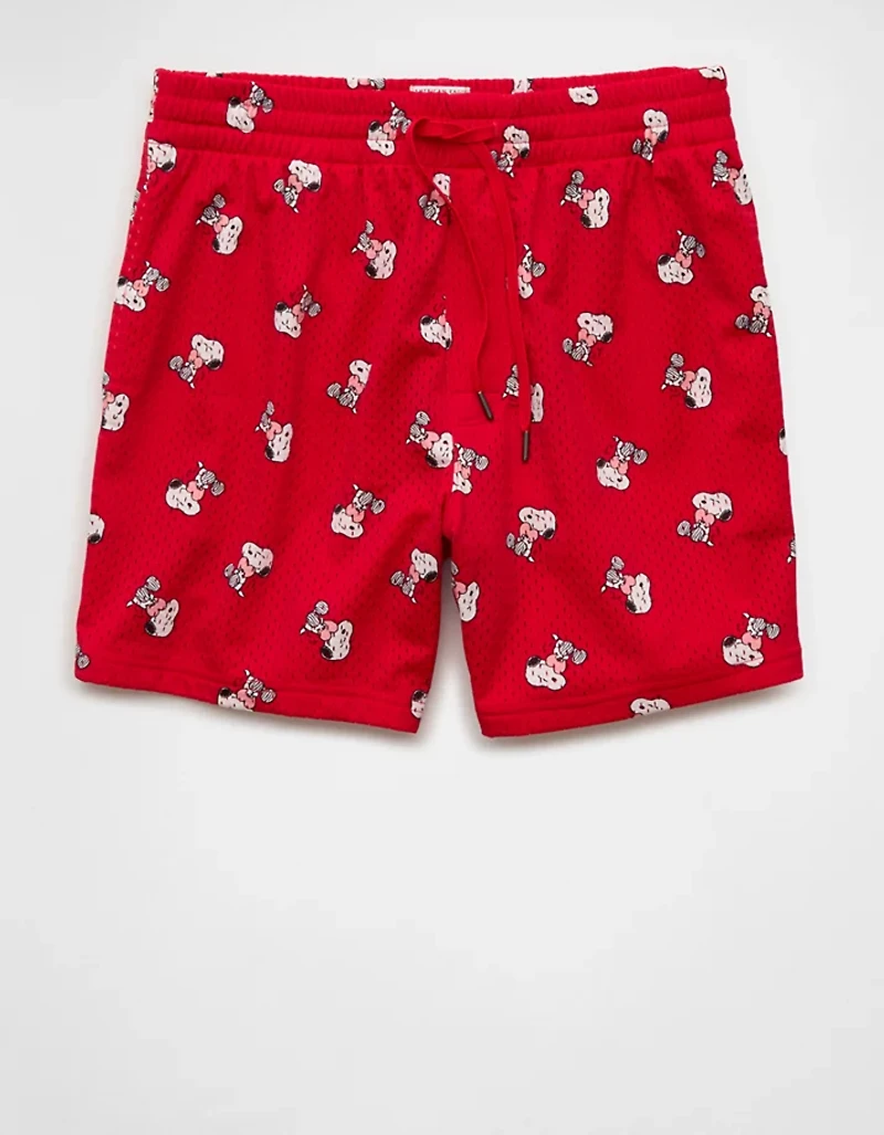 AE Snoopy Valentine's Day 6" Mesh Lounge Short