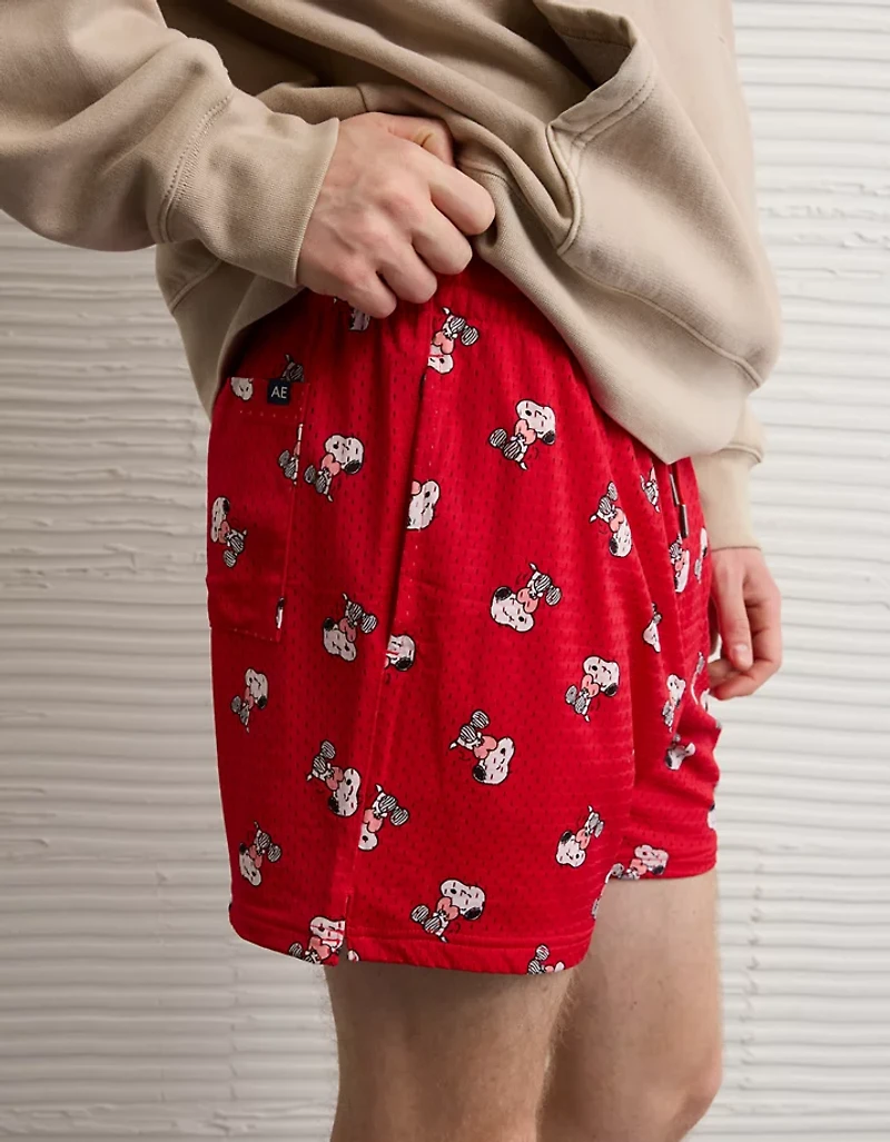 AE Snoopy Valentine's Day 6" Mesh Lounge Short