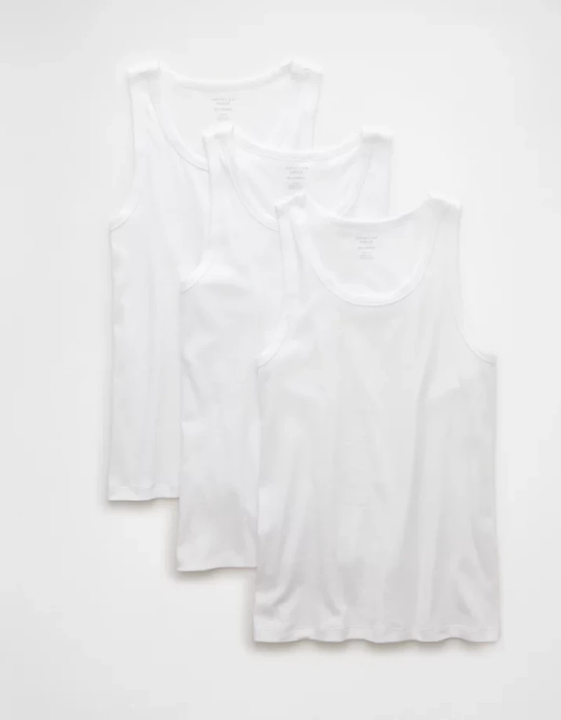 Emballage de trois débardeurs côtelés AE