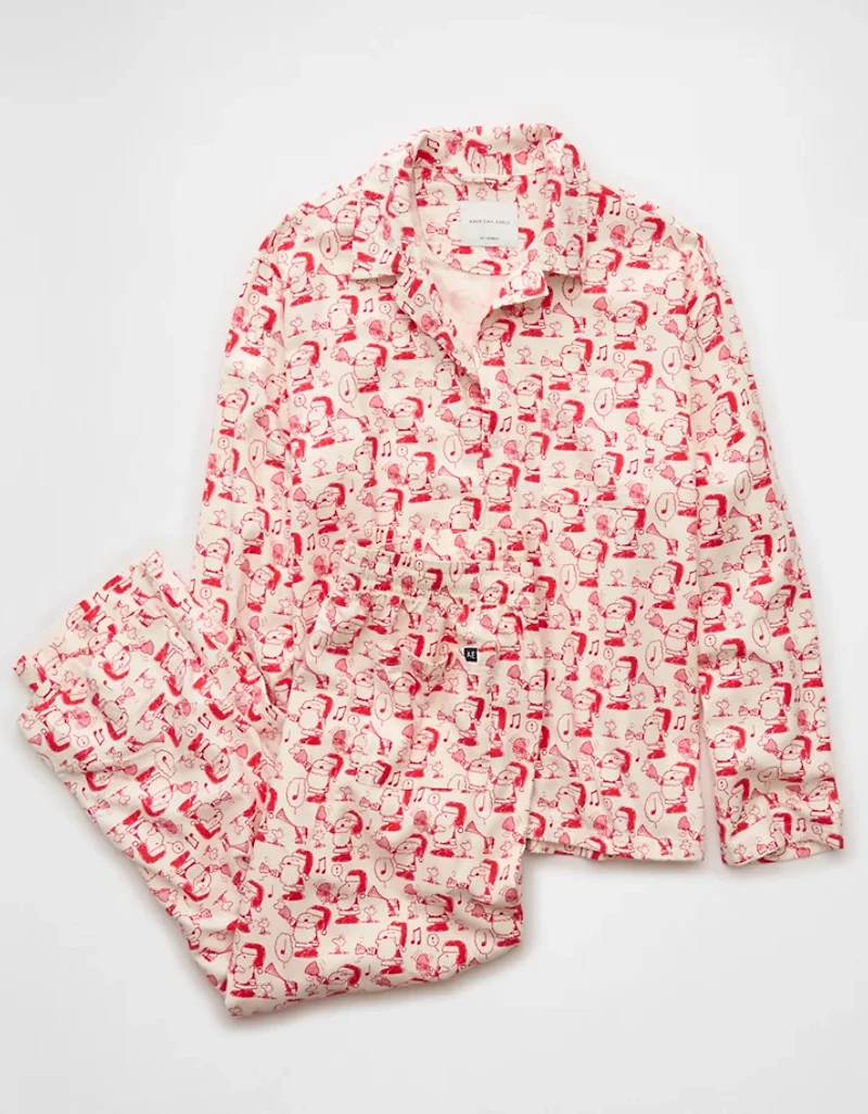 AE Snoopy Flannel PJ Set