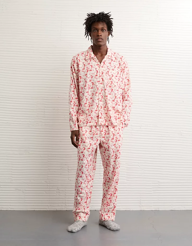 AE Snoopy Flannel PJ Set