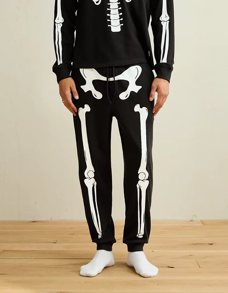 AEO Halloween Skeleton Waffle Lounge Set