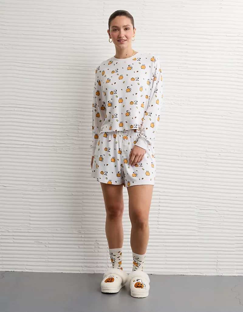 AE Luxe Plush Snoopy Halloween PJ Set