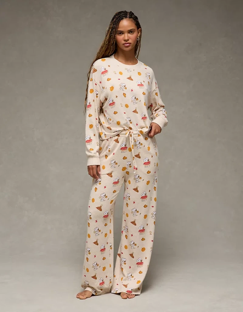 Pyjama pelucheux à manches longues et pantalon d’automne Snoopy Luxe AE