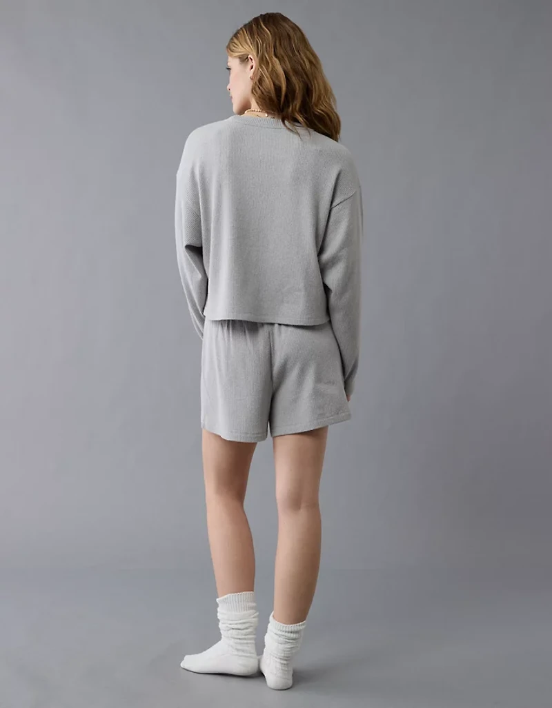 AE Luxe Plush Waffle Tee + Short Lounge Set