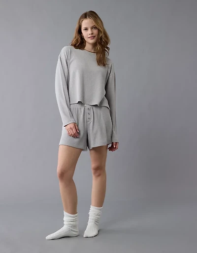 AE Luxe Plush Waffle Tee + Short Lounge Set