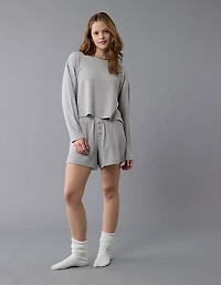 AE Luxe Plush Waffle Tee + Short Lounge Set