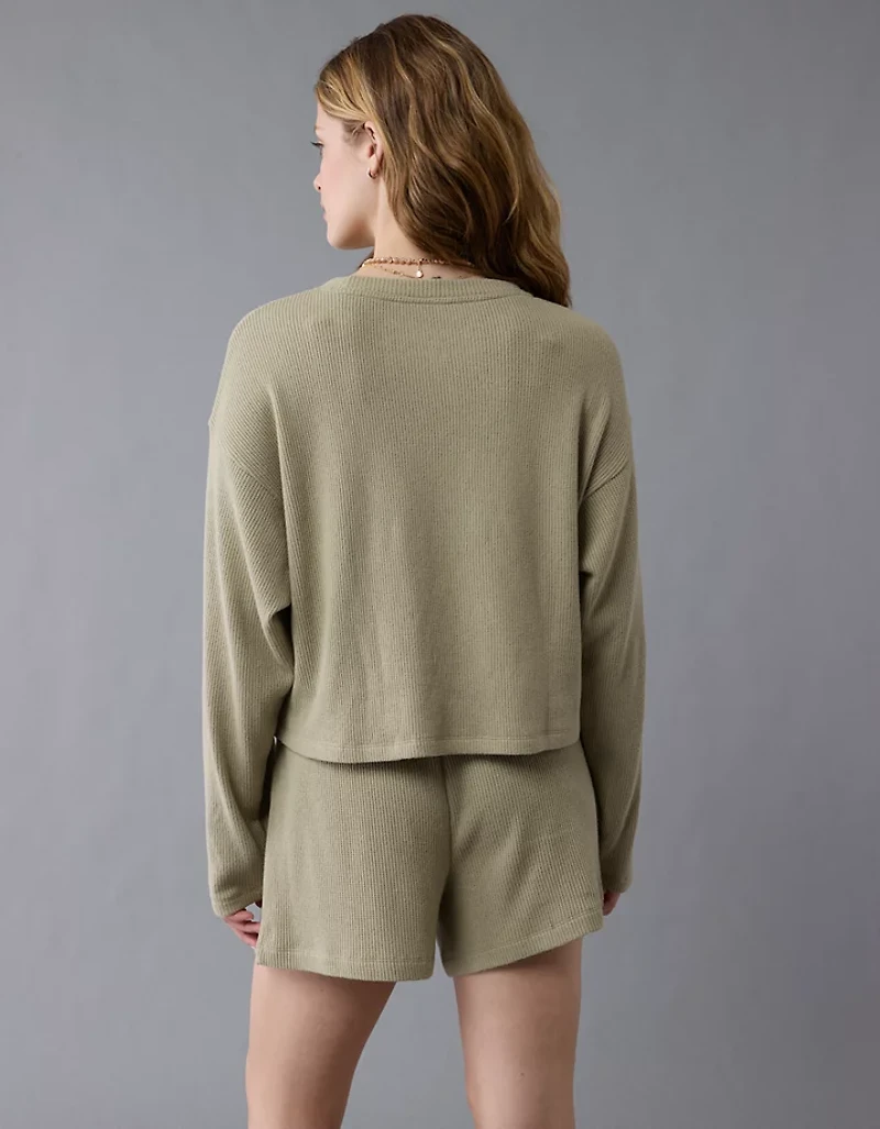 AE Luxe Plush Waffle Tee + Short Lounge Set