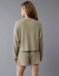 AE Luxe Plush Waffle Tee + Short Lounge Set