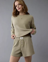 AE Luxe Plush Waffle Tee + Short Lounge Set