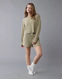 AE Luxe Plush Waffle Tee + Short Lounge Set