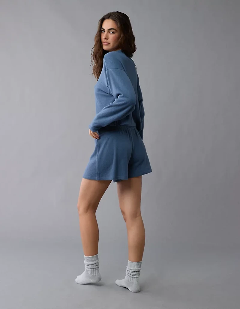 Ensemble de détente t-shirt et short gaufrés pelucheux Luxe AE