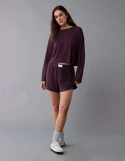 AE Luxe Plush Waffle Tee + Short Lounge Set