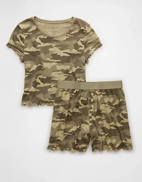 AE Camo Plush Baby Tee PJ Set