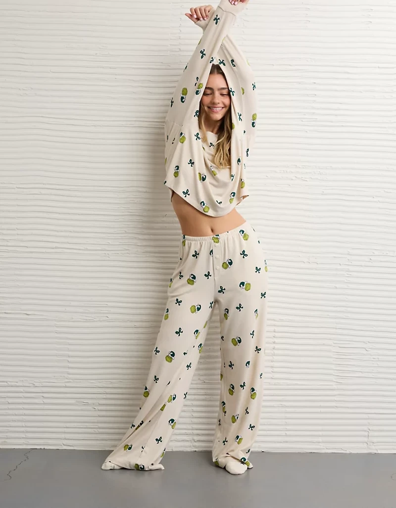 AE Luxe Plush Grinch PJ Pant Set