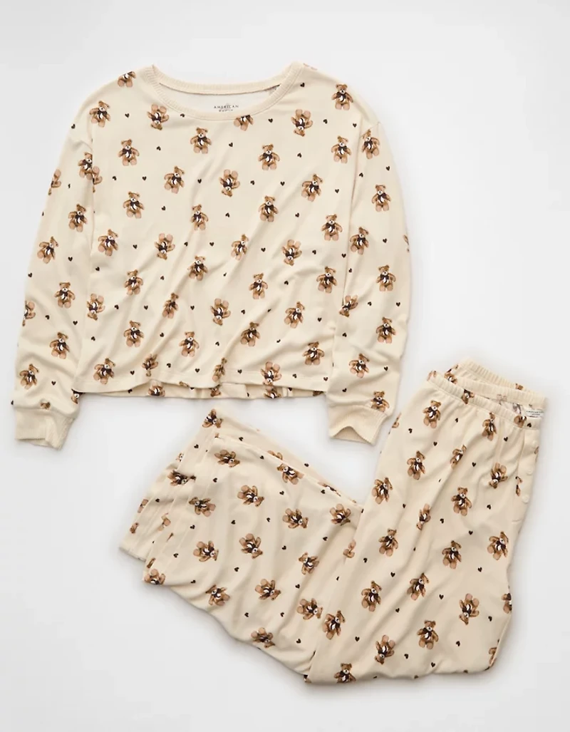 AE Luxe Plush Long-Sleeve & Pant PJ Set