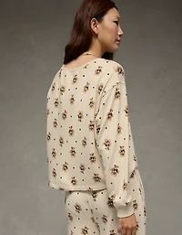 Pyjama pelucheux à manches longues et pantalon Luxe AE