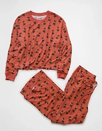 Pyjama pelucheux à manches longues et pantalon d’Halloween AE
