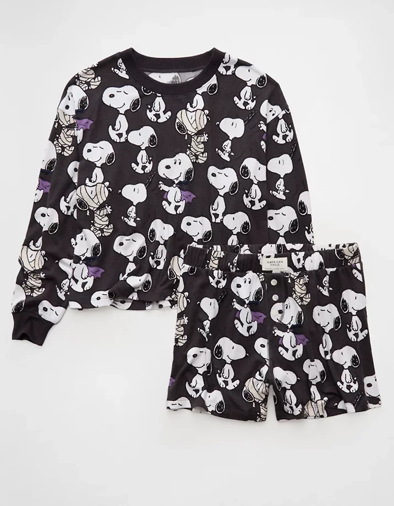 AE Luxe Plush Snoopy Halloween PJ Set