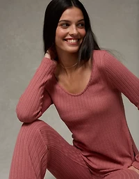 AE Long Sleeve T-Shirt + Flare Pant Lounge Set