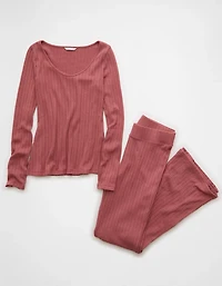 AE Long Sleeve T-Shirt + Flare Pant Lounge Set