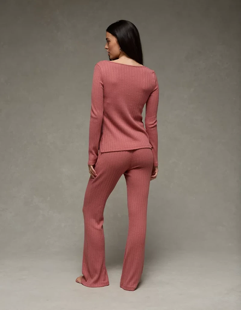AE Long Sleeve T-Shirt + Flare Pant Lounge Set
