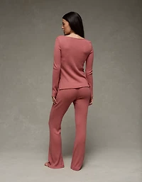 AE Long Sleeve T-Shirt + Flare Pant Lounge Set