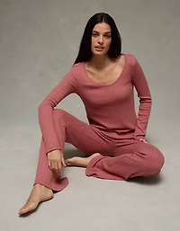 AE Long Sleeve T-Shirt + Flare Pant Lounge Set