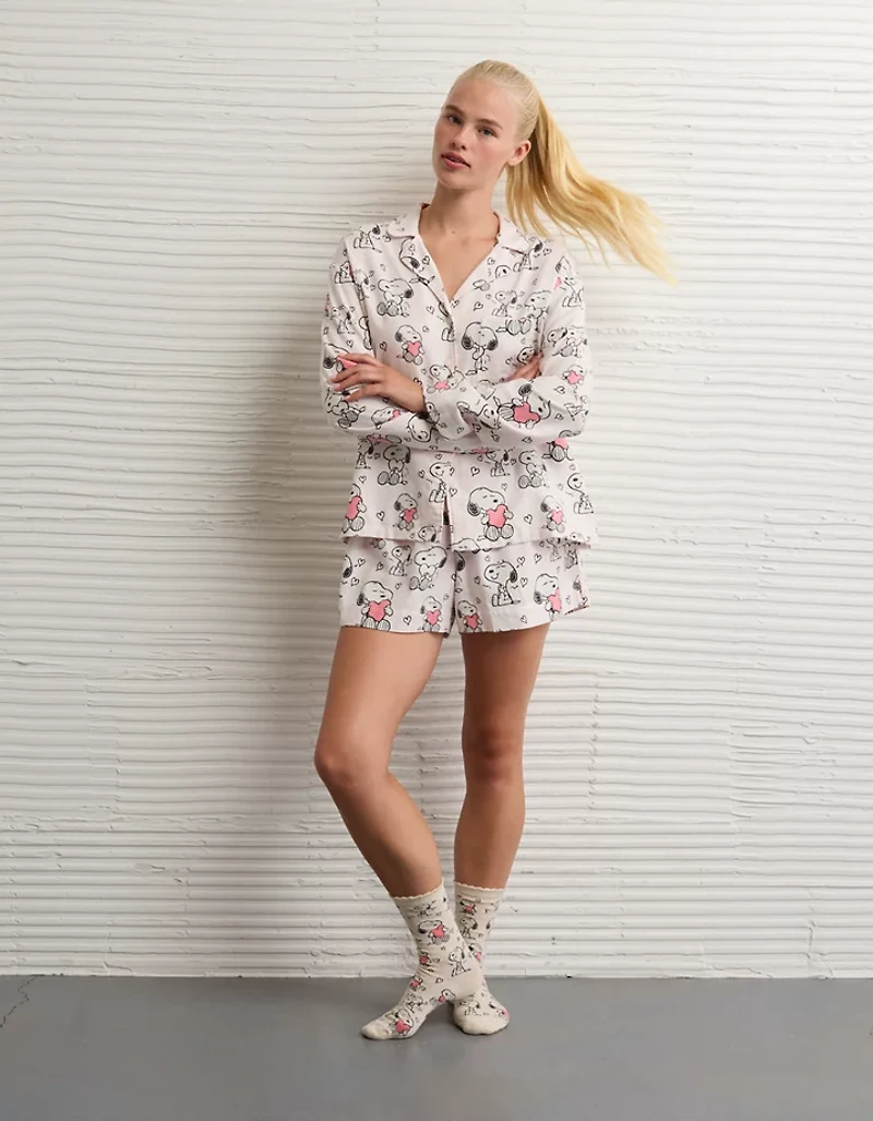 Pyjama en flanelle Snoopy de la Saint-Valentin AE