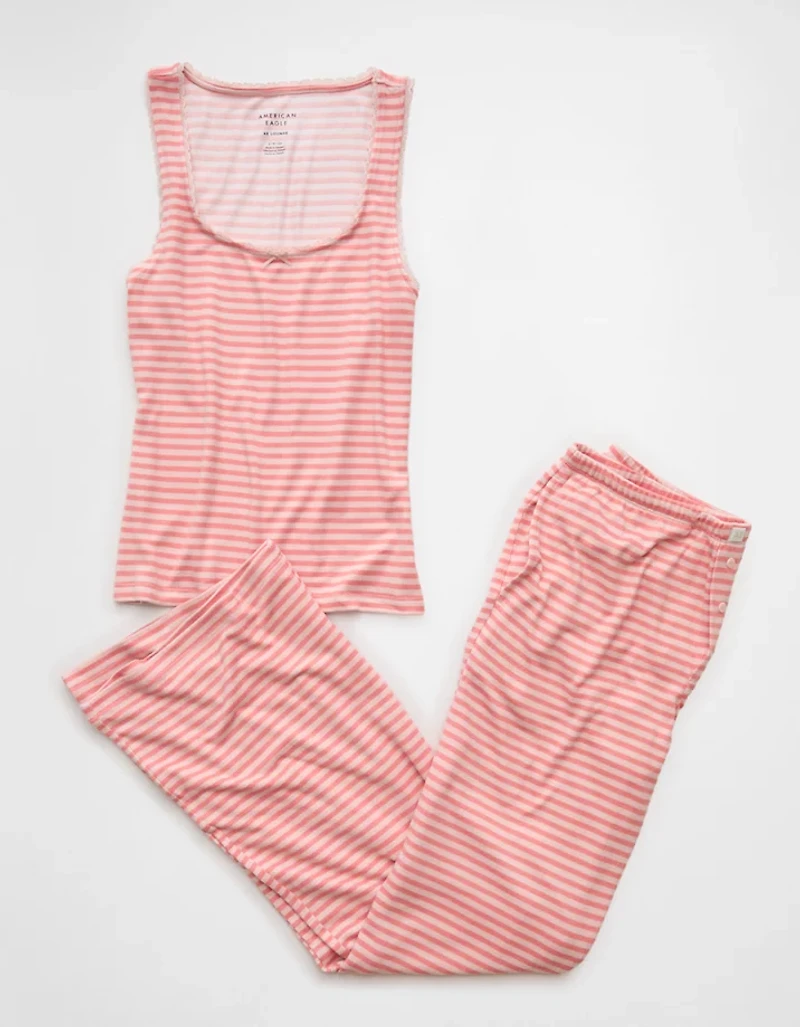 AE Luxe Plush Striped PJ Set