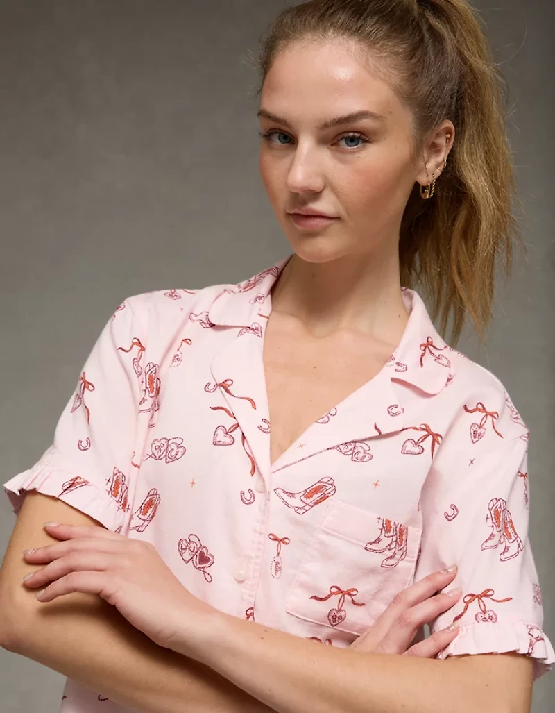 AE Ruffled Flannel PJ Set
