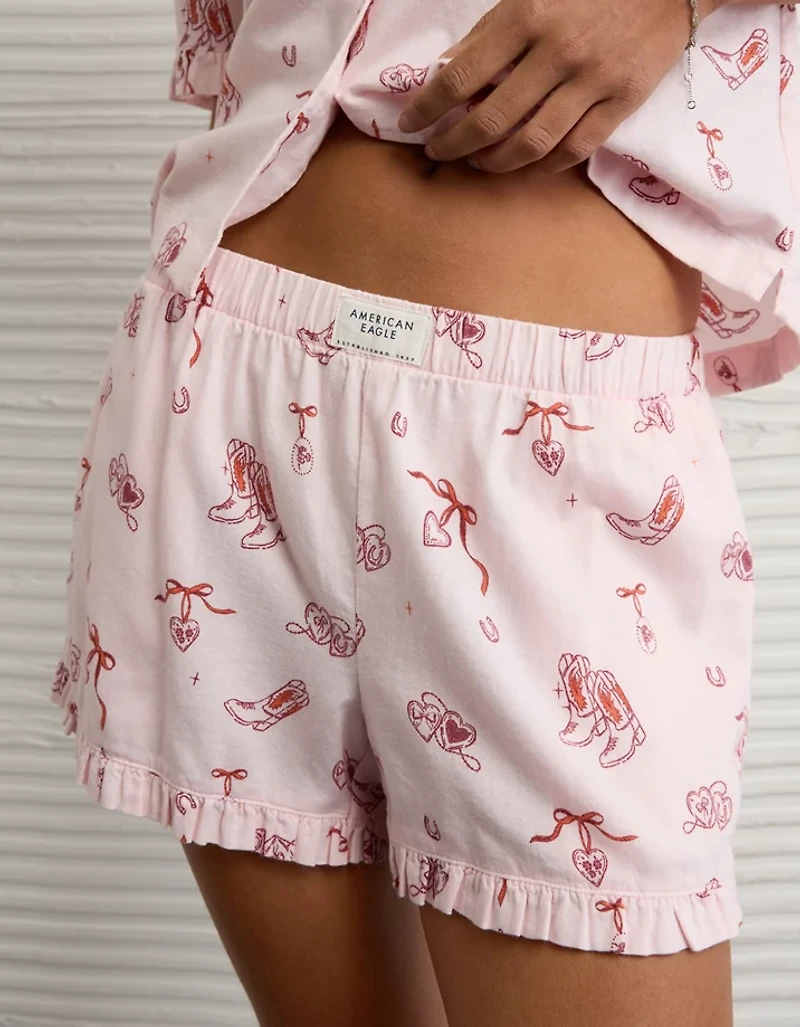 AE Ruffled Flannel PJ Set