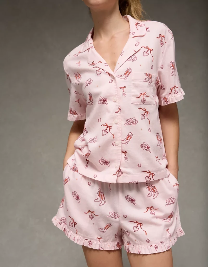 AE Ruffled Flannel PJ Set