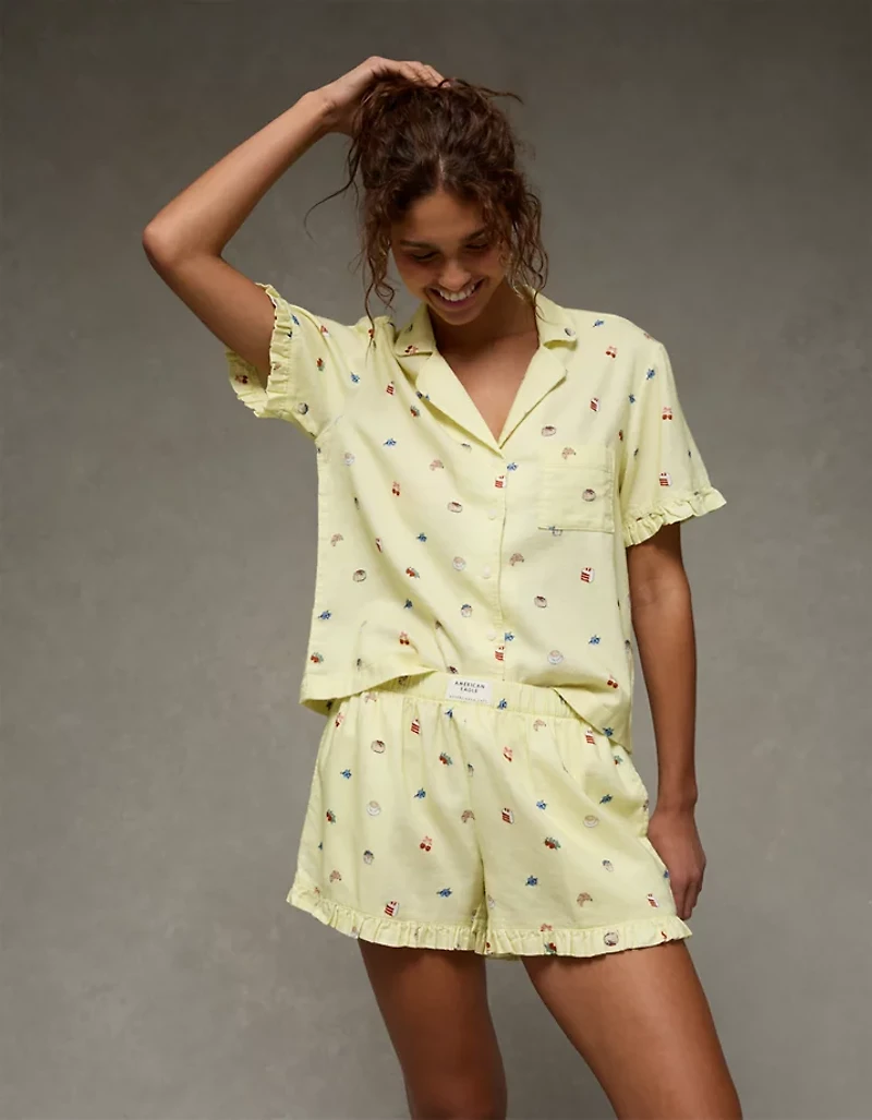 Pyjama en flanelle à volants AE