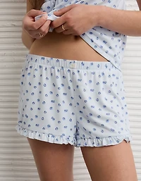 AE Luxe Plush Ruffled PJ Set