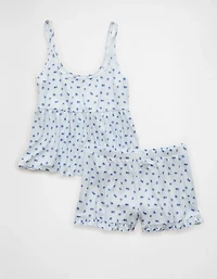 AE Luxe Plush Ruffled PJ Set