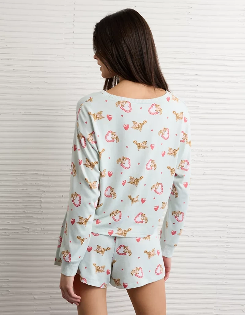 AE Luxe Plush Kitten PJ Set