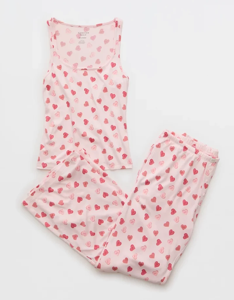 AE Luxe Plush Candy Hearts PJ Set