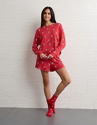 AE Luxe Plush Snoopy Valentine's Day PJ Set