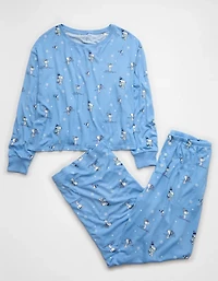 AE Luxe Plush Snoopy Long-Sleeve & Pant PJ Set
