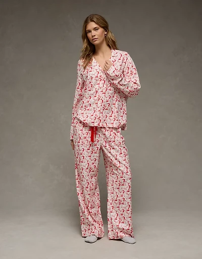 AE Snoopy Flannel PJ Set
