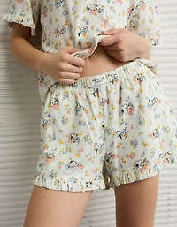 AE Snoopy Ruffled Flannel PJ Set
