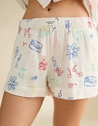 AE Cotton Gauze Short-Sleeve PJ Set