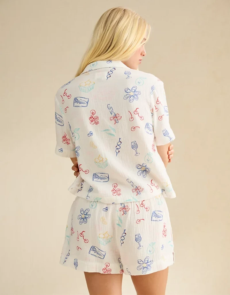 AE Cotton Gauze Short-Sleeve PJ Set