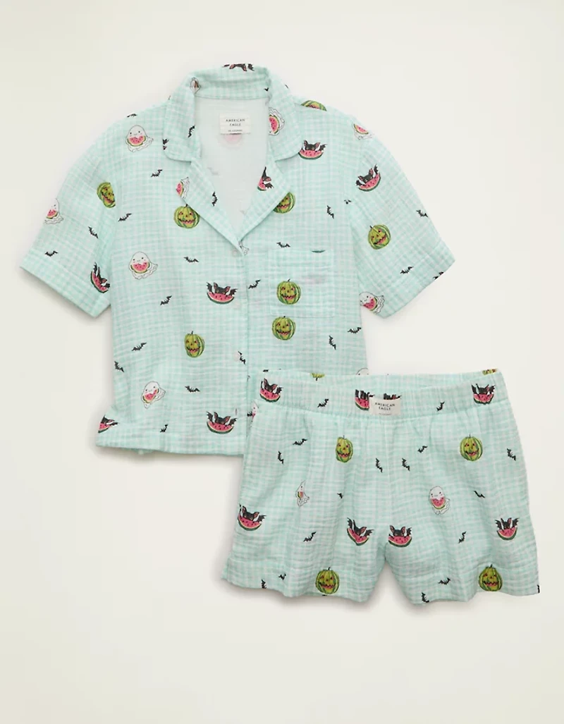 AE Cotton Gauze Short-Sleeve PJ Set