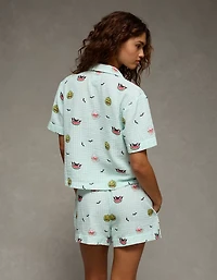 AE Cotton Gauze Short-Sleeve PJ Set