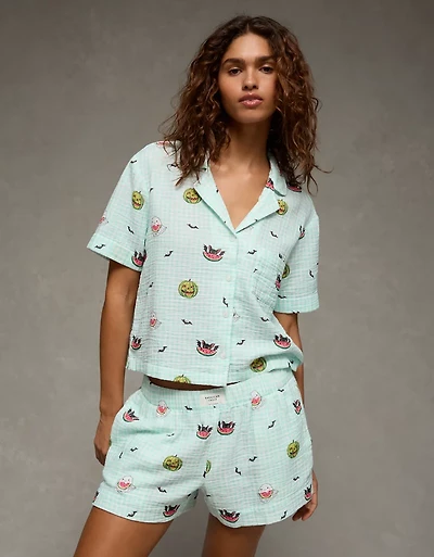 AE Cotton Gauze Short-Sleeve PJ Set