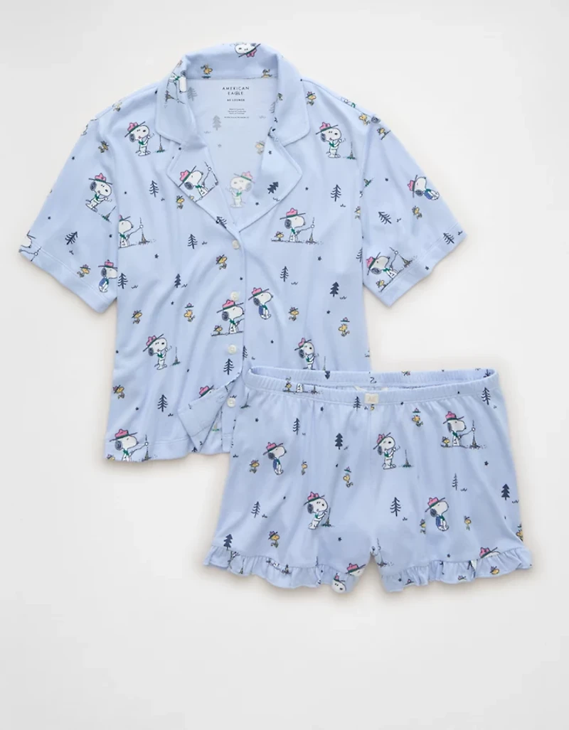 AE Luxe Plush Button-Up PJ Set